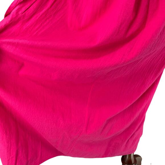 Vtg 80s 90s Two Potato Button Down Tie Back Short Sleeve Maxi Dress S Pink NOS - Picture 9 of 16